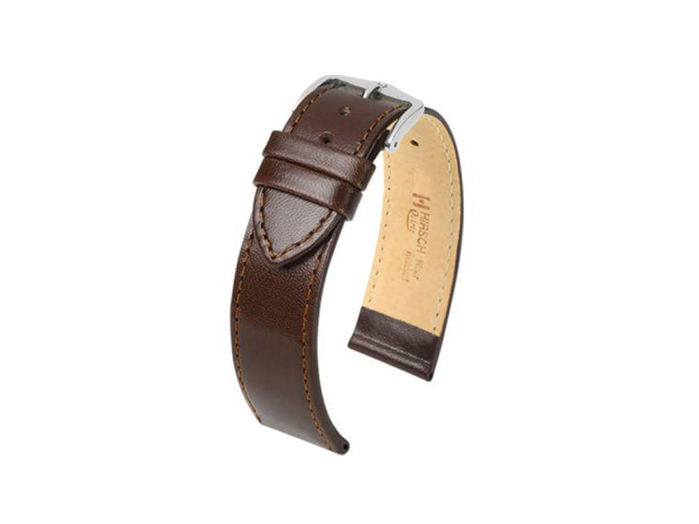 Hirsch Osiris Leather Strap, Brown, 22 mm, L (200 mm), 03475010-2-22