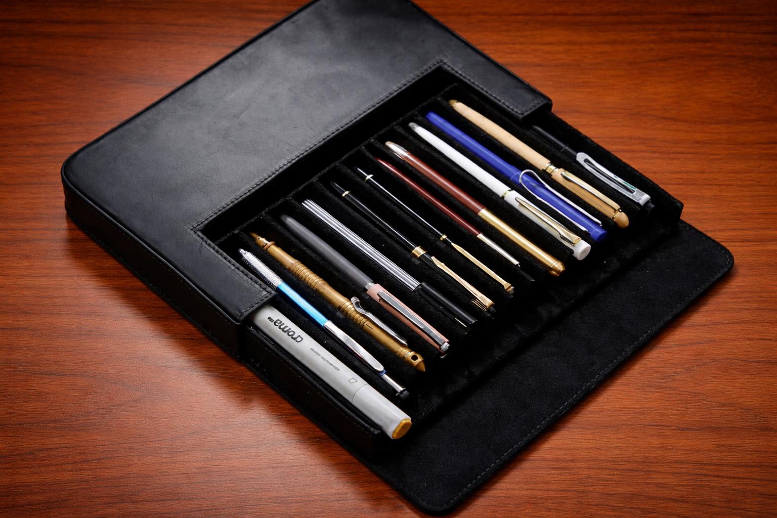 Iguana Pen Case Black, 12 Writing Items