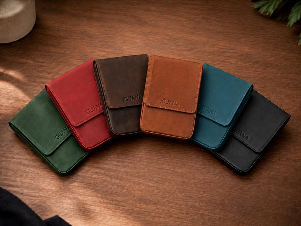 Iguana Pen Case Camel 6, PEN-CASE-CAMEL-6