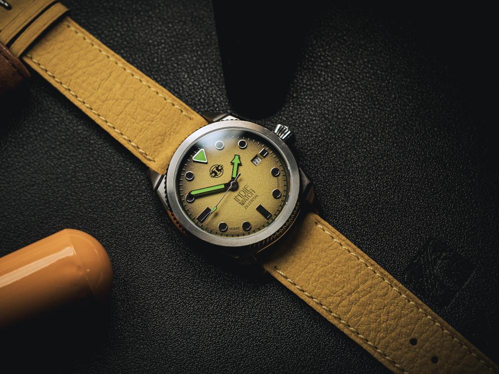 Indie Watch Zillertal Automatic Watch, Yellow, 40 mm, 163S