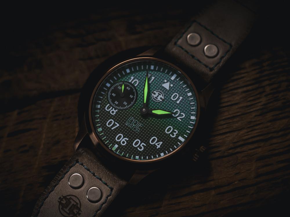 Indie Watch Swell Automatic Watch, PVD Bronze, Light Blue, 42 mm, 257HB