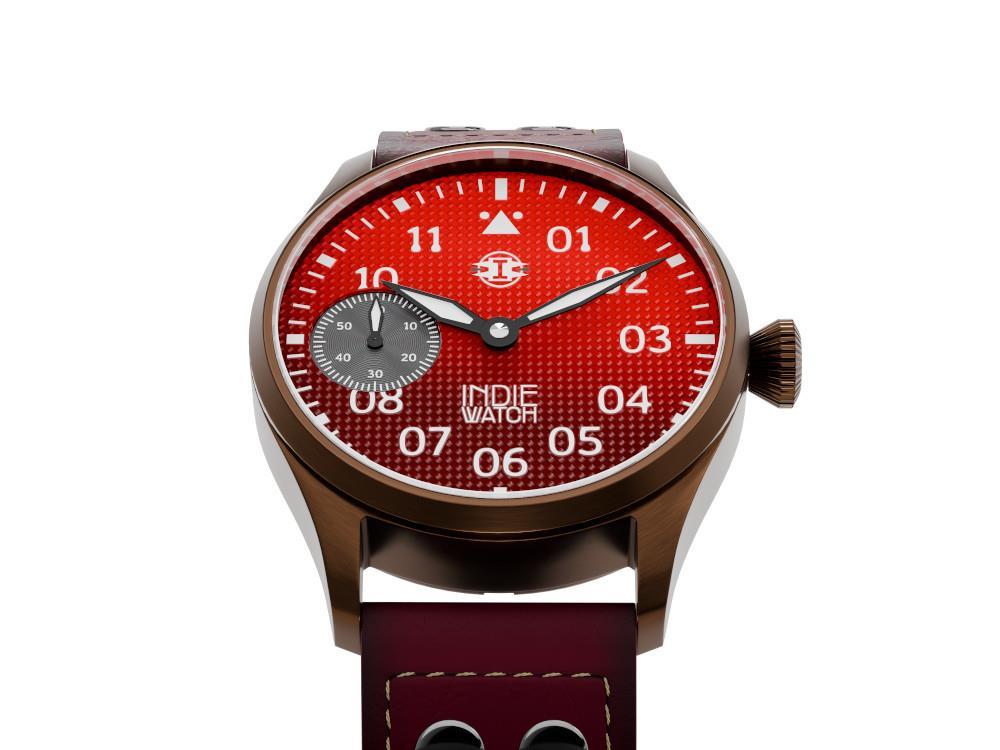 Indie Watch Swell Automatic Watch, PVD Bronze, Red, 42 mm, 257YB