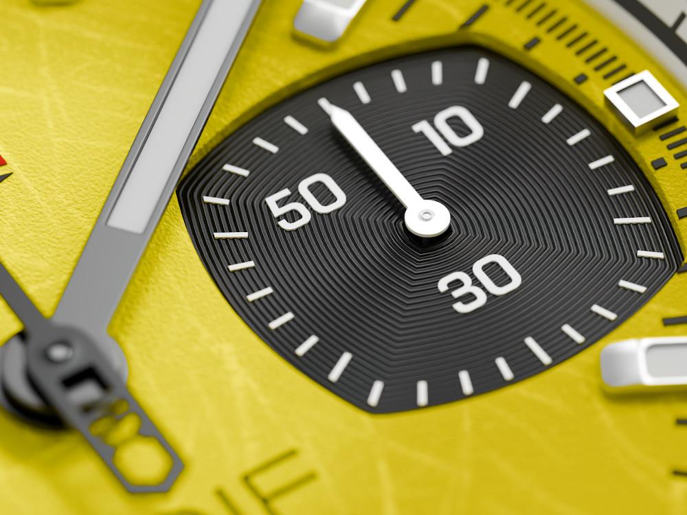 Indie Watch Strum Quartz Watch, Yellow, 42 mm, Chronograph, 521M