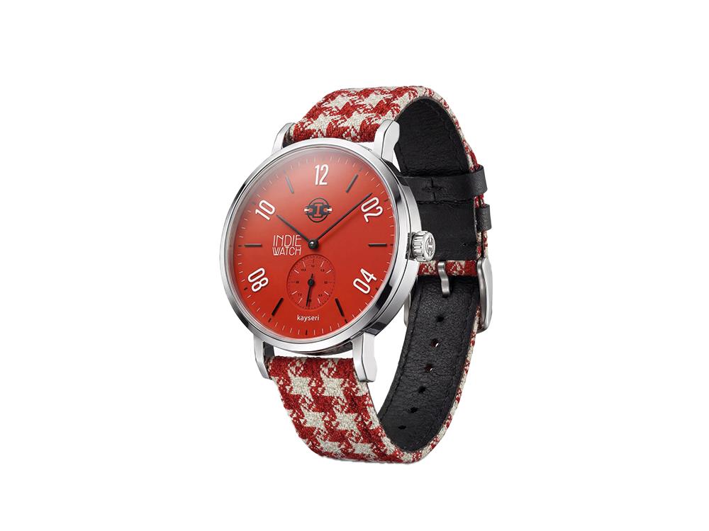 Indie Watch Kayseri Quartz Watch, Stainless Steel 316L, Red, 38 mm, 76Q