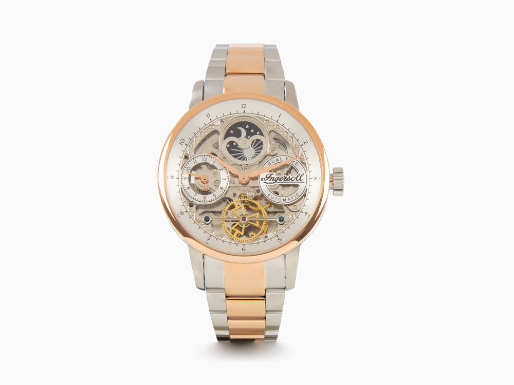 Ingersoll 1892 Jazz Automatic Watch 42 mm PVD Rose Gold Grey 5 atm Iguana Sell UK
