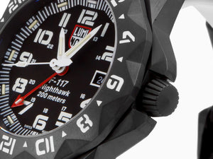Luminox Air F-117 Nighthawk Quartz watch, 44mm, 20 atm, PVD, Black, XA.6421