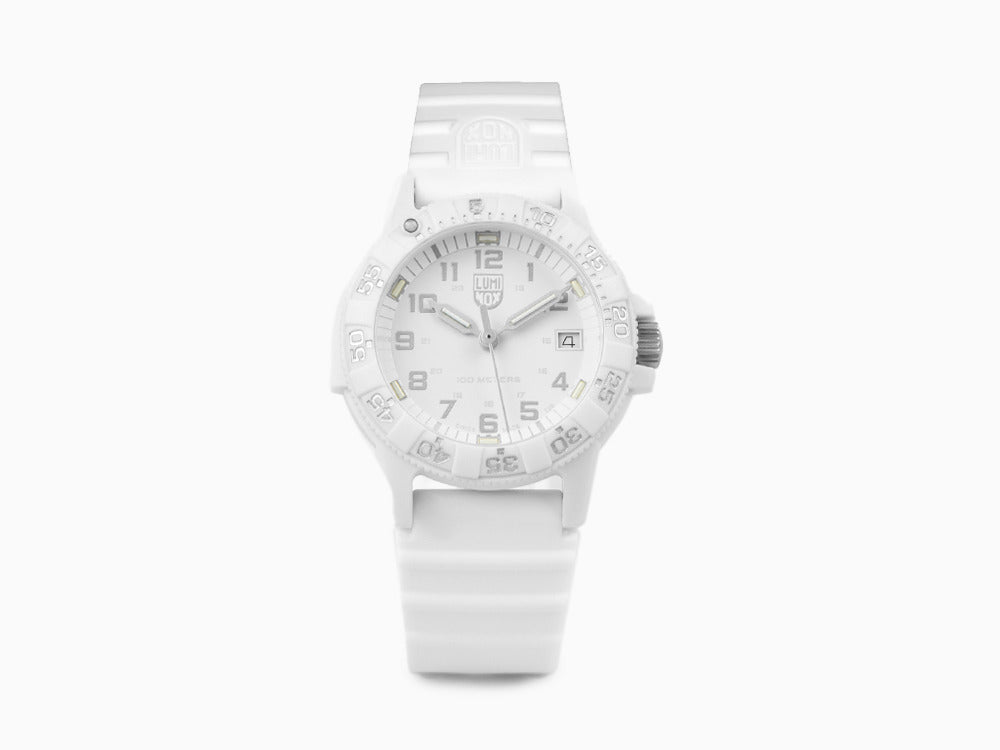 Luminox Leatherback Sea Turtle Quartz Watch, White, Fiberglass, 39mm, 10 atm