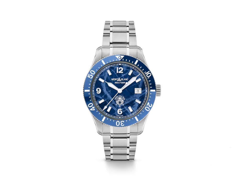 Montblanc 1858 Iced Sea Automatic Date Watch, Ceramic, Blue, 41 mm 
