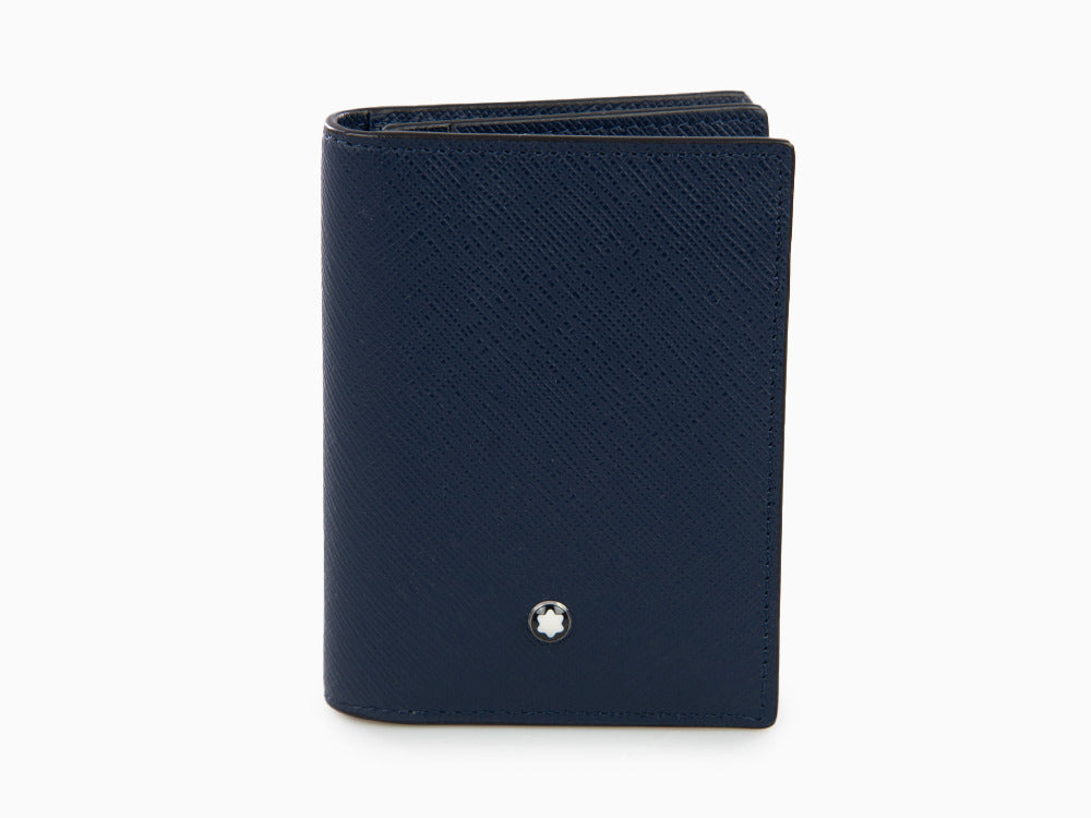 Montblanc Sartorial Credit card holder, Leather, Blue, 4 Cards, 131723