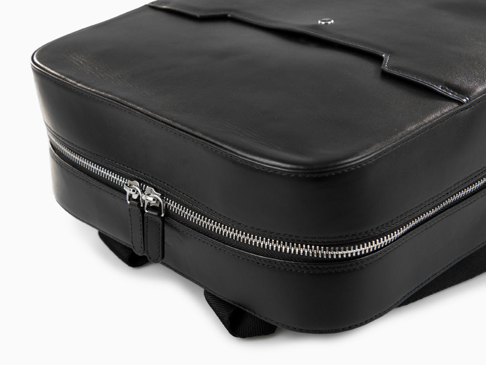 Montegrappa Signet Series Backpack, Leather, Black, Zip, IC00BP00