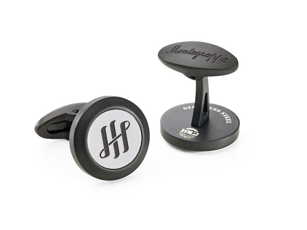 Montegrappa Classico Ambigram Cufflinks, Stainless steel, IP Black, IDA1CLBS