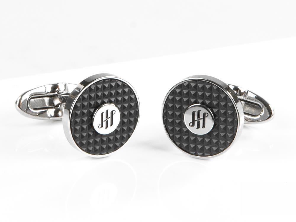 Montegrappa Clou Ambigram Cufflinks, Stainless steel. IP Black, IDA3CLSB