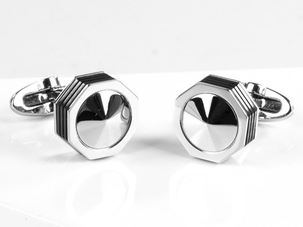 Montegrappa Nero Uno Cufflinks, Stainless steel, Metal, IDNUCLI1