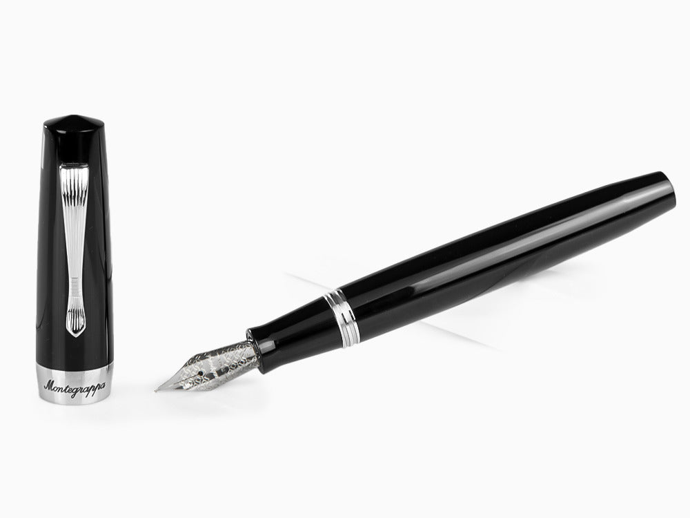 Montegrappa Elmo 02 Jet Black Fountain Pen, Black Resin, ISE2R-AC