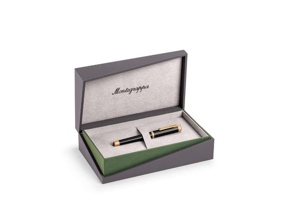 Montegrappa Otto Rollerball pen, Acrylic Resin, Black, Gold plated, ISZ8IRIY