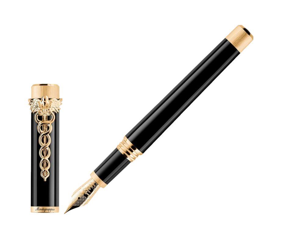 Montegrappa Zero Caduceus Yellow Gold Fountain Pen, 14k, ISZEC-4Y