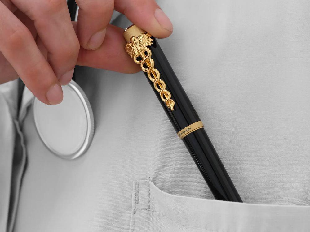 Montegrappa Zero Caduceus Yellow Gold Fountain Pen, 14k, ISZEC-4Y