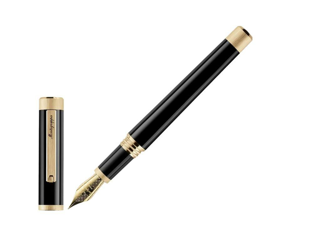 Montegrappa Zero Zodiac Caduceus Fountain Pen Yellow Gold Nib Steel