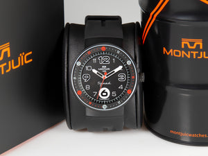 Montjuic Standard Quartz Watch, Stainless Steel 316L, Black, 43 mm, MJ1.0102.B