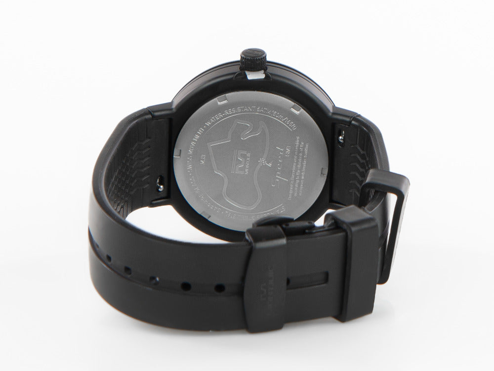 Montjuic GMT Speed Quartz Watch, Stainless Steel, DLC, Black, 43 mm, MJ3.0202.B