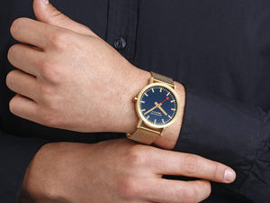 Mondaine Classic Quartz Watch, Blue, 40 mm, A660.30360.40SBM