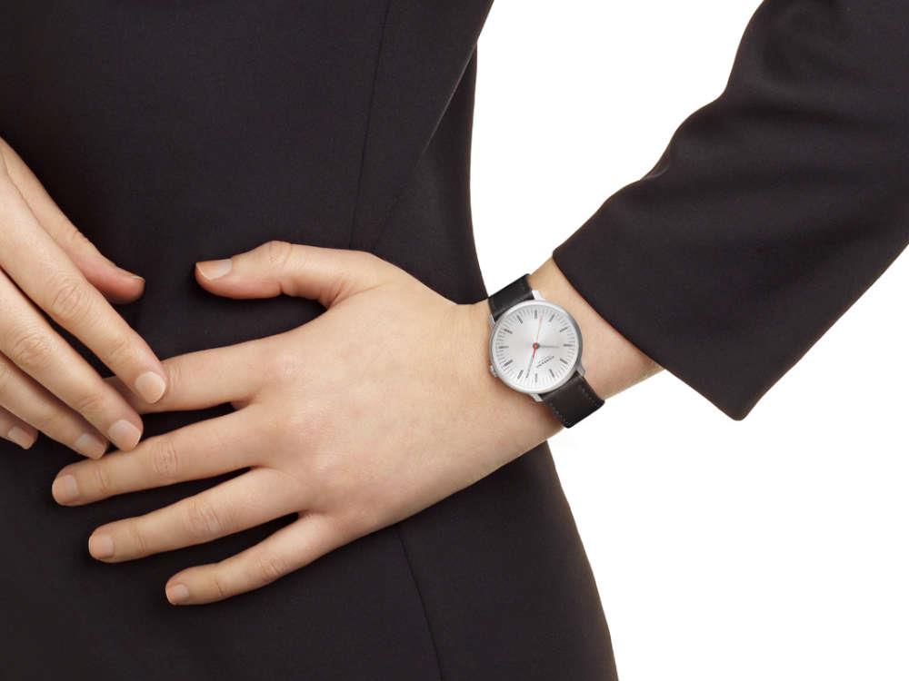 Mondaine Doppio Quartz Watch, White, 33 mm, MLE.33110.LBV