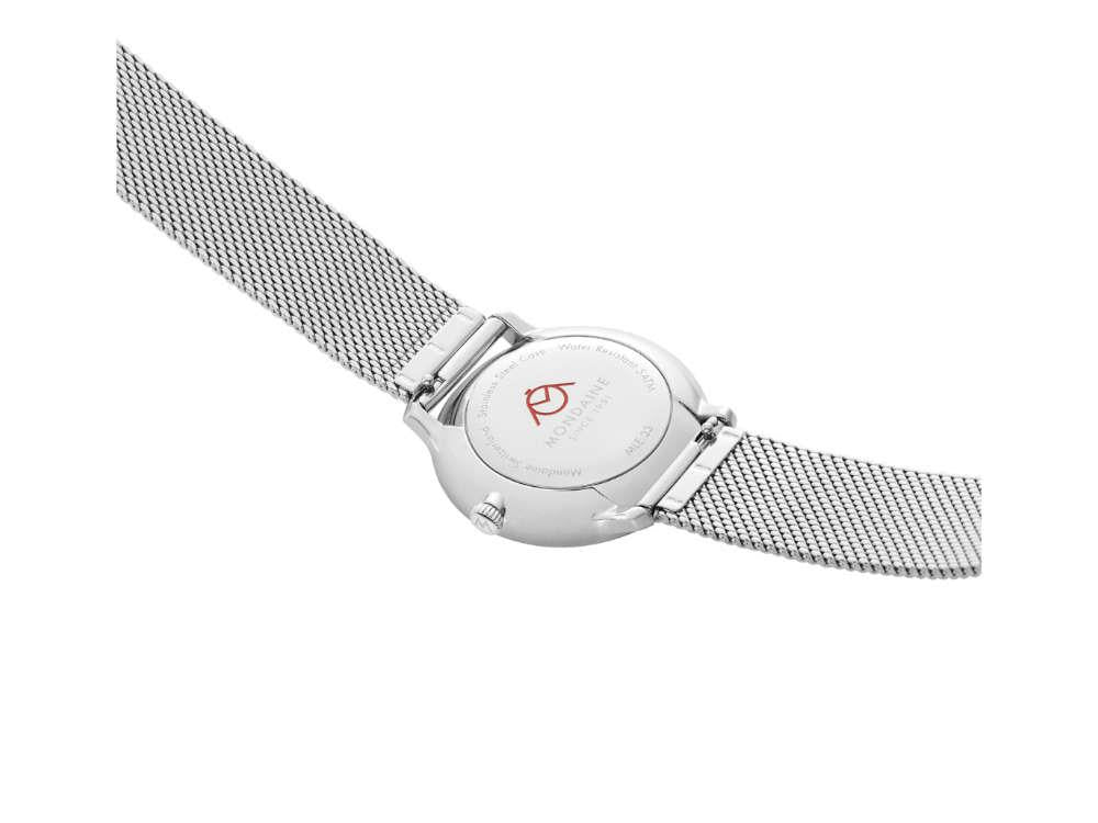Mondaine Doppio Quartz Watch, White, 33 mm, MLE.33110.SM