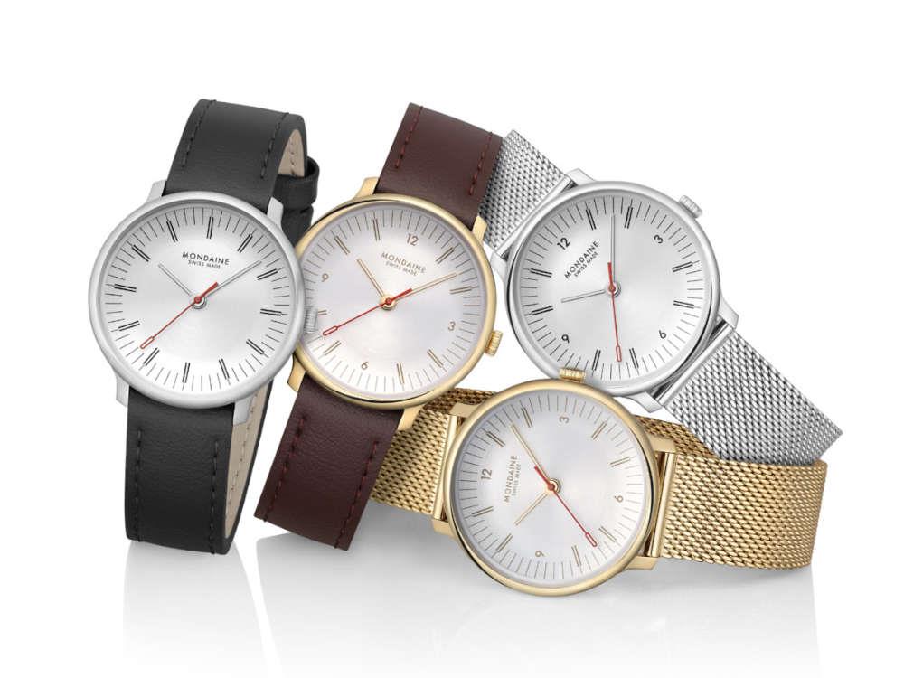 Mondaine Doppio Quartz Watch, White, 33 mm, MLE.33110.SM