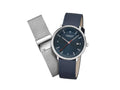 Mondaine Doppio Quartz Watch, Blue, 41 mm, MLE.41240.LQV.SET