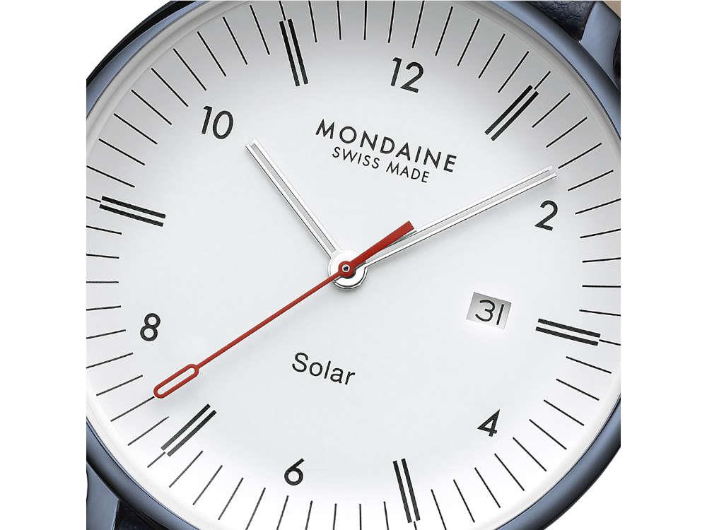 Mondaine Doppio IP Solar Quartz Watch, White, 41 mm, MLE.41910.LQV
