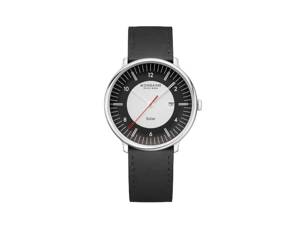 Mondaine Doppio Quartz Solar Watch, White, 41 mm, MLE.41920.LBV