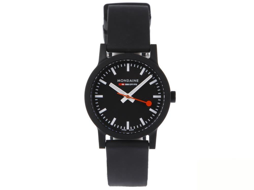 Mondaine Essence Quartz Watch, Ecological - Recycled, Black, 32mm, MS1.32120.RB