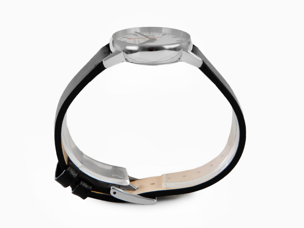 Mondaine SBB Evo2 Quartz Watch, White, 30mm, Day, Leather strap, MSE.30210.LB