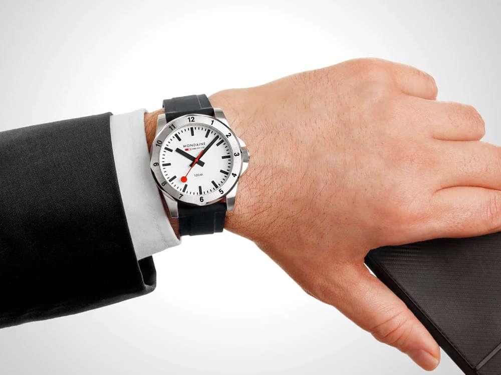 Mondaine Numeri Quartz Watch, White, 42 mm, MSN.4211B.RB