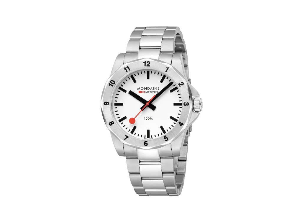 Mondaine Numeri Quartz Watch, White, 42 mm, MSN.4211B.SK