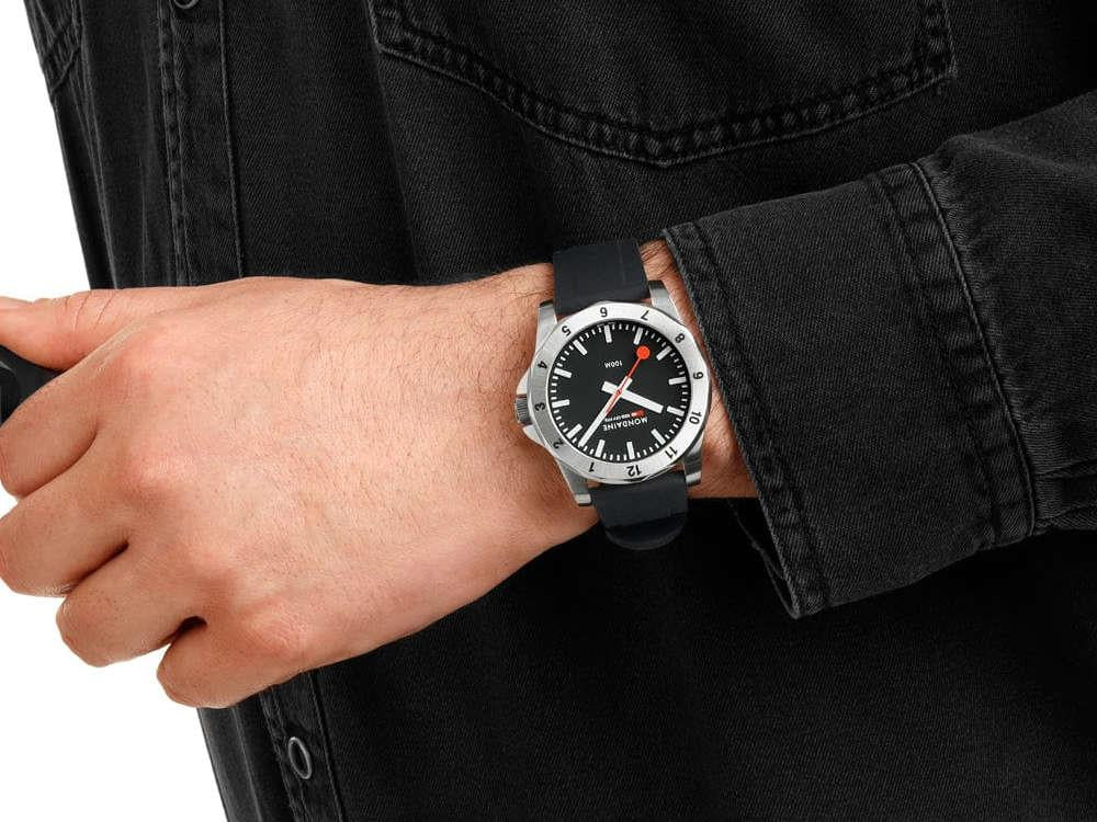 Mondaine Numeri Quartz Watch, Black, 42 mm, MSN.42120.RB