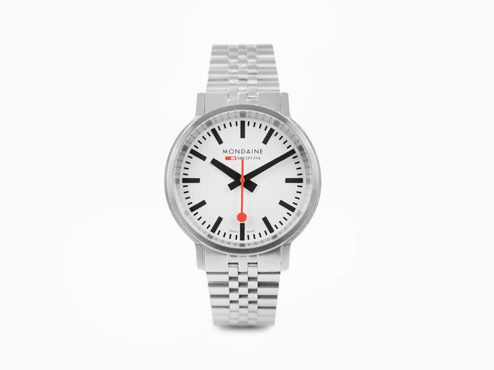 Mondaine SBB Stop2go Quartz Watch, White, 41 mm, 3 atm, MST.4101B.SJ.2SE