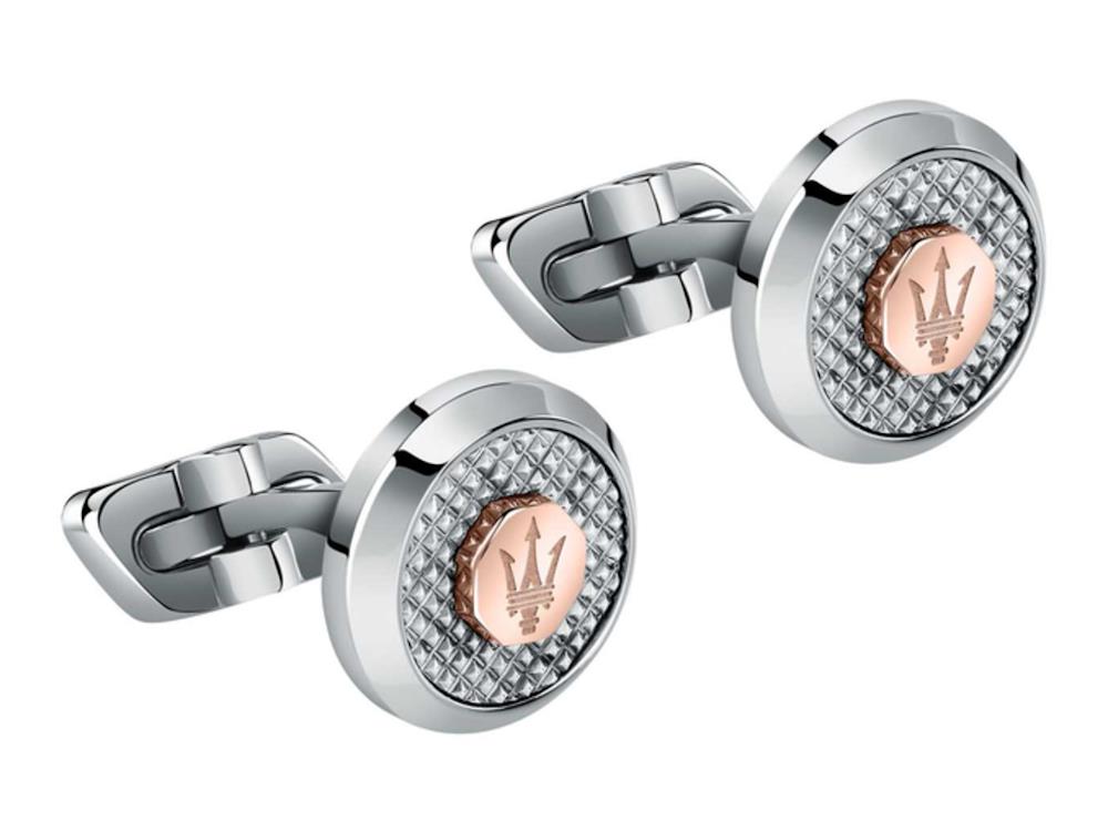 Maserati Gioielli Cufflinks, Steel, Silver, Polished, JM223ATK20