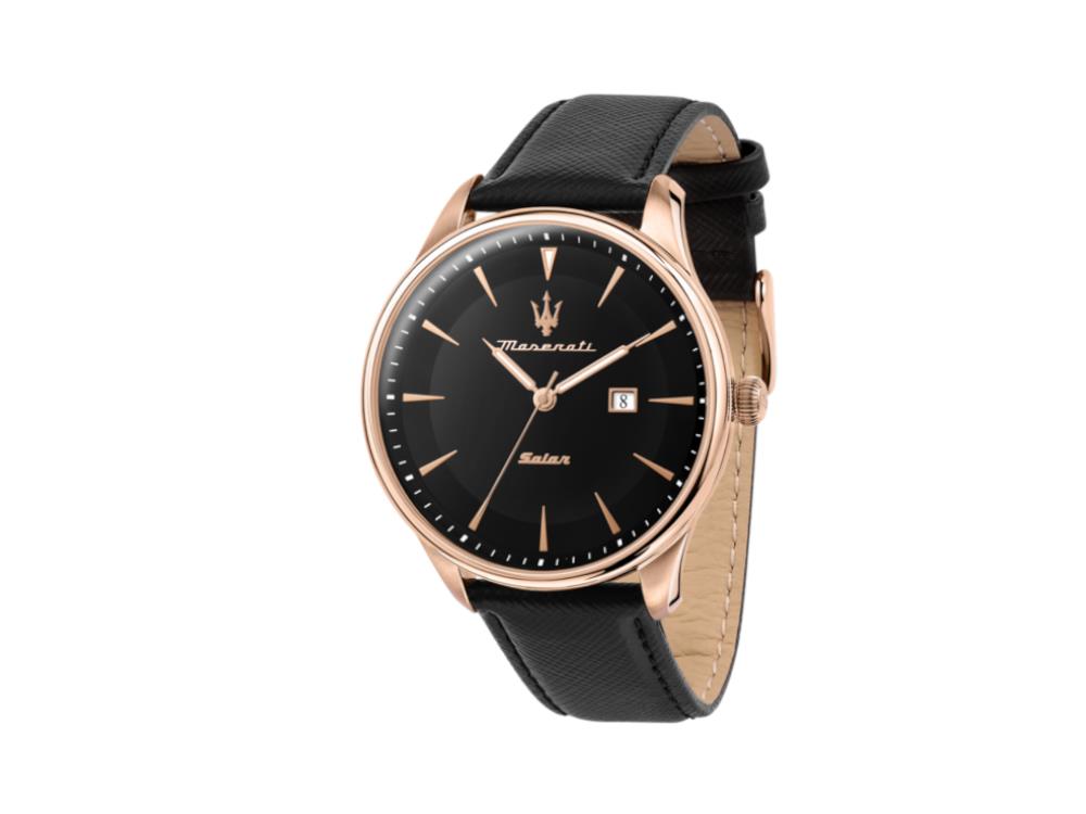 Maserati Tradizione Solar Quartz Watch PVD Rose Gold Black 45 mm R8851146001