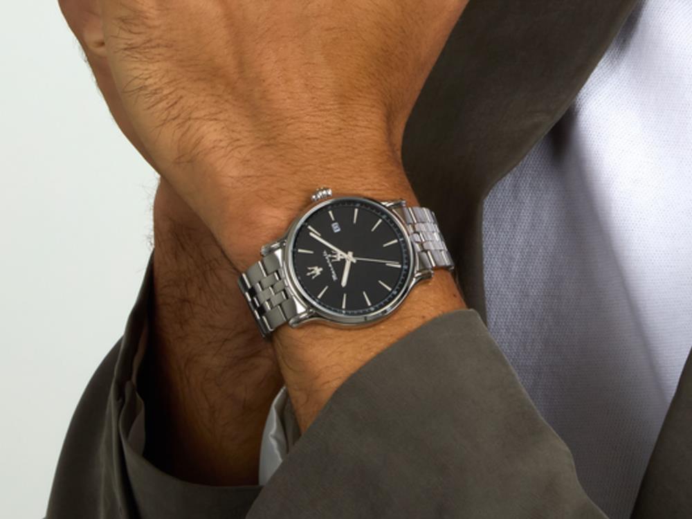 Maserati Epoca Slim Quartz Watch, Black, 40 mm, Mineral crystal, R8853118030