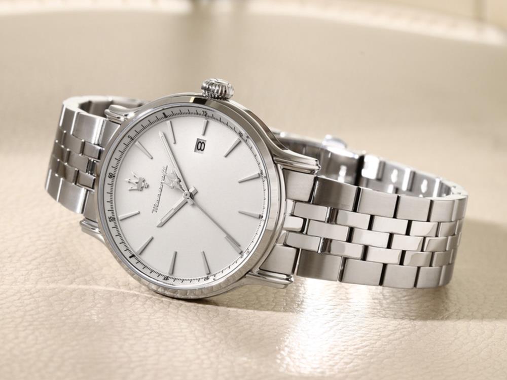 Maserati Epoca Slim Quartz Watch, White, 40 mm, Mineral crystal, R8853118032
