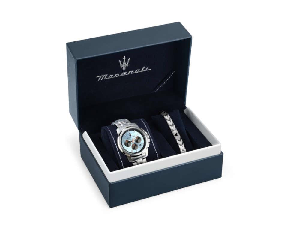 Maserati Successo Quartz Watch, Light Blue, 42 mm, Mineral crystal, R8873621045