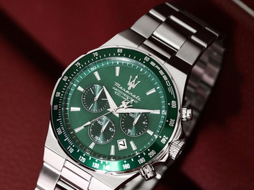 Maserati Sfida Quartz Watch, Green, 41 mm, Mineral crystal, R8873640030