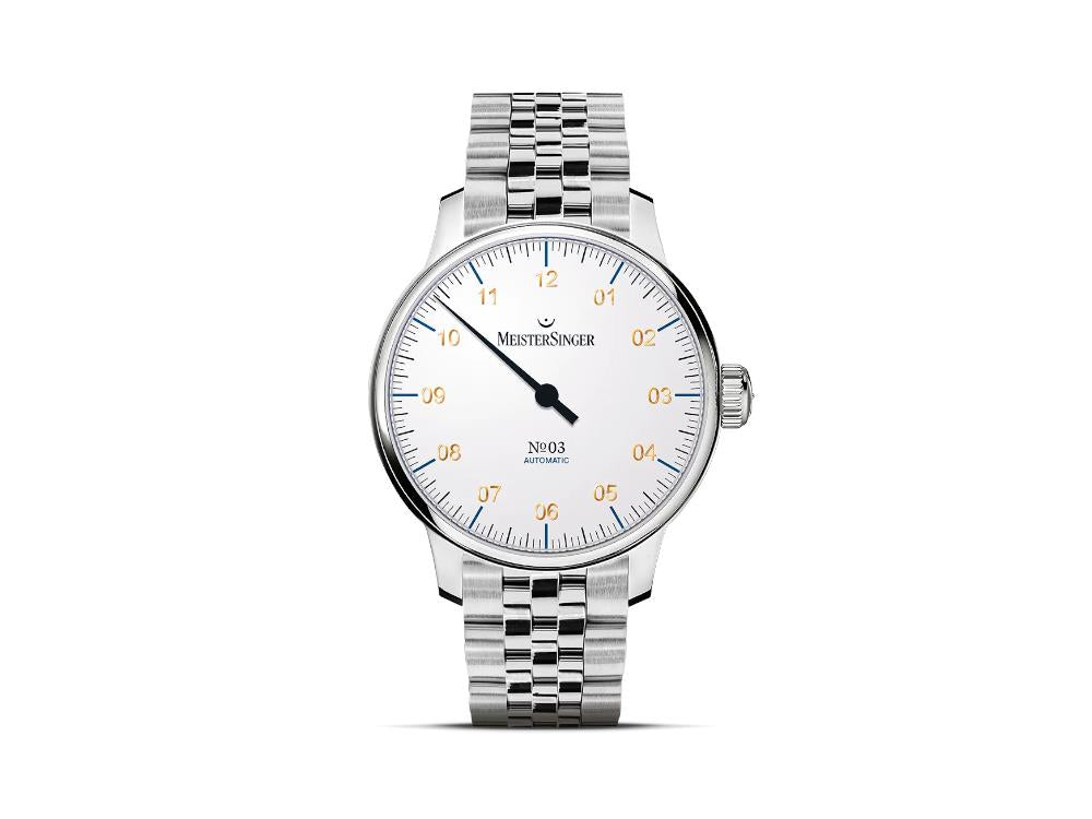 Meistersinger N3 Automatic Watch SW 200 43 mm White 38Hours AM901G MGB20