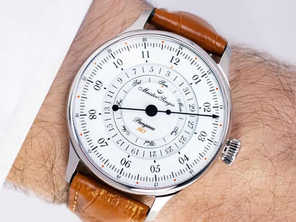 Meistersinger Pangaea Day Date Automatic Watch, 40 mm, White, PDD365901-SG03W