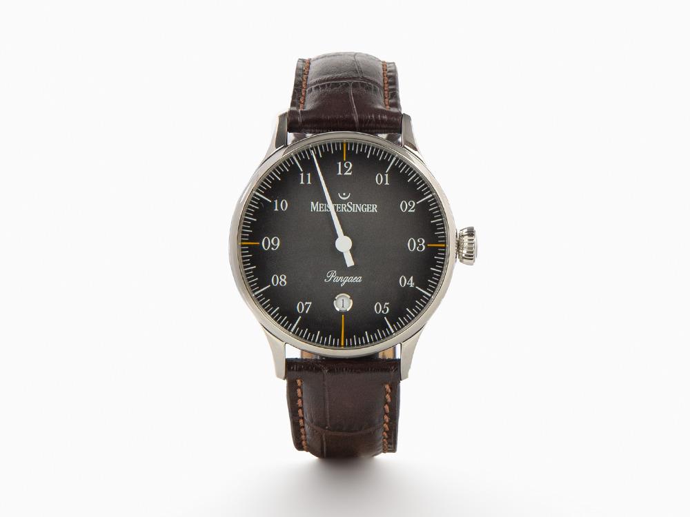 Meistersinger Pangaea Date Automatic Watch, 40mm, Black, Leather, PMD907D