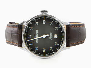 Meistersinger Pangaea Date Automatic Watch, 40mm, Black, Leather, PMD907D
