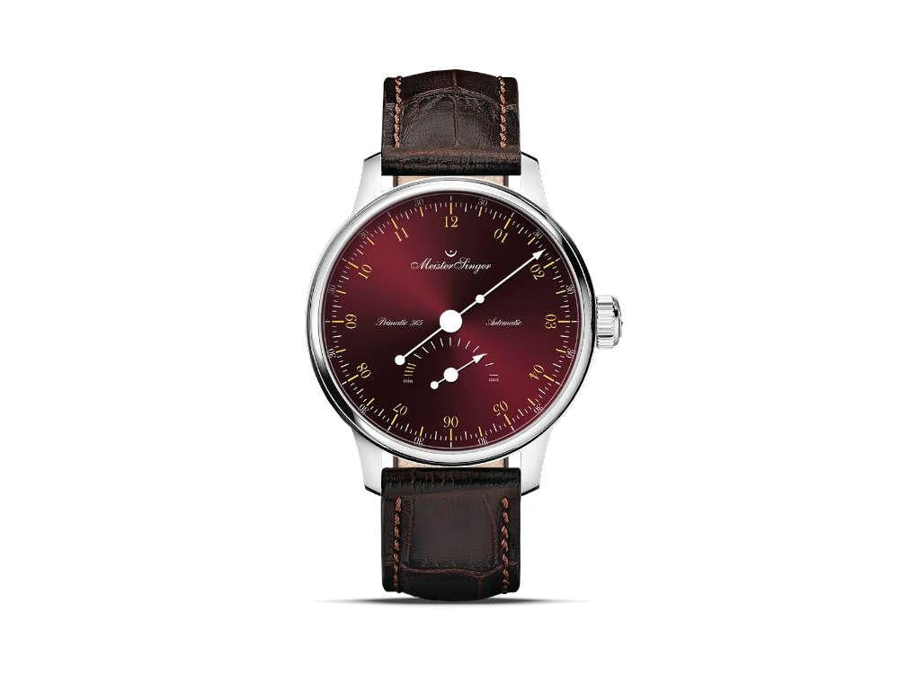 Meistersinger Primatic 365 Automatic Watch, 41.5 mm, Burgundy, PR365911G-SG02