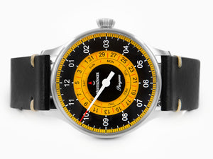 Meistersinger Pangaea Day Date Automatic Watch, 40 mm, Yellow, S-PDD9Z25