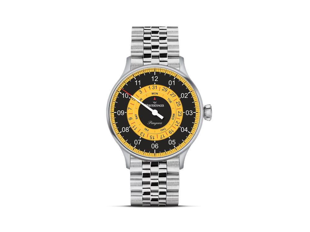 Meistersinger Pangaea Day Date Automatic Watch, 40 mm, Yellow, S-PDD9Z25-MGB20